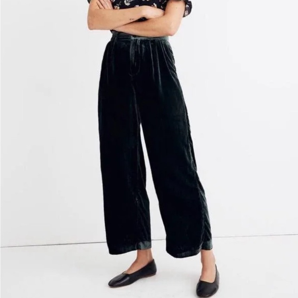Madewell Green Velvet Trousers